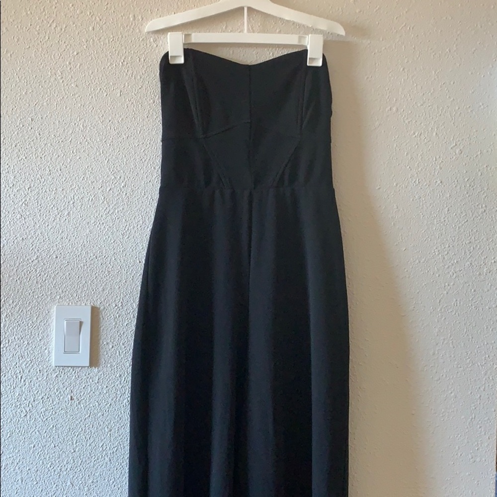 Black strapless jumpsuit